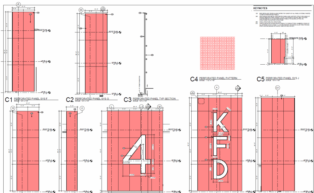 Technical drawing of StellarCraft Altair perforated panel