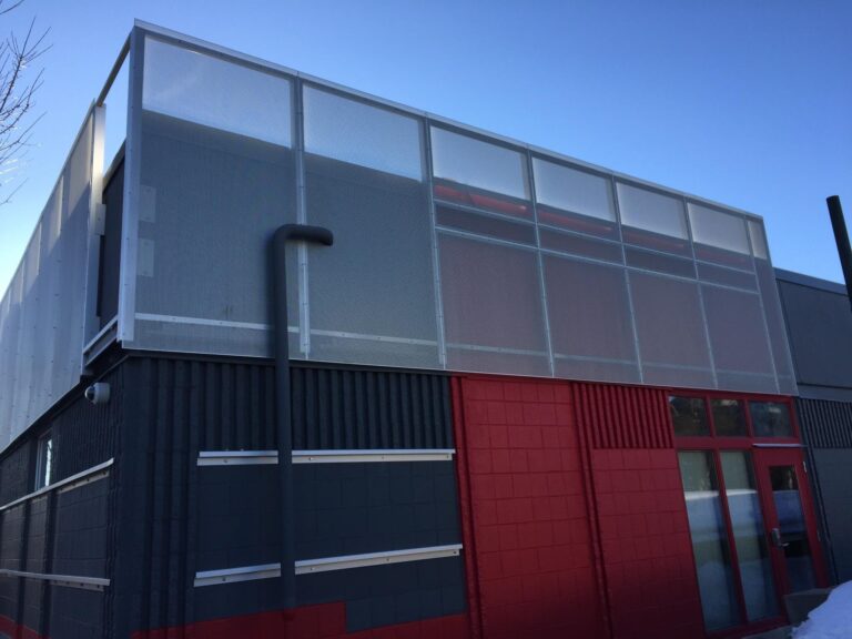perforated panel façade