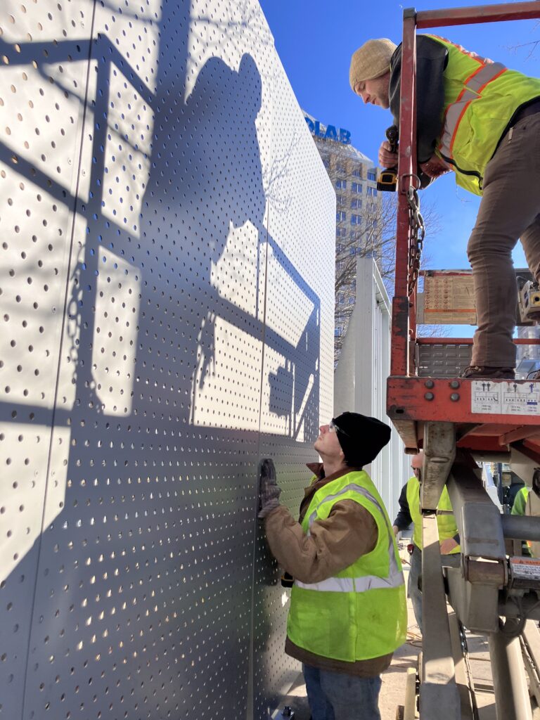 Nova privacy screen installation at EcoLab daycare