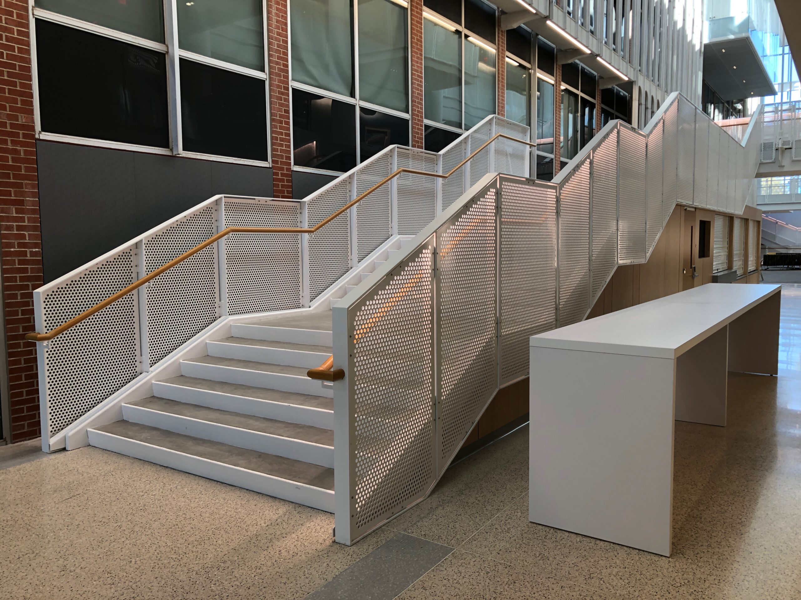 perforated metal guardrail for staircase