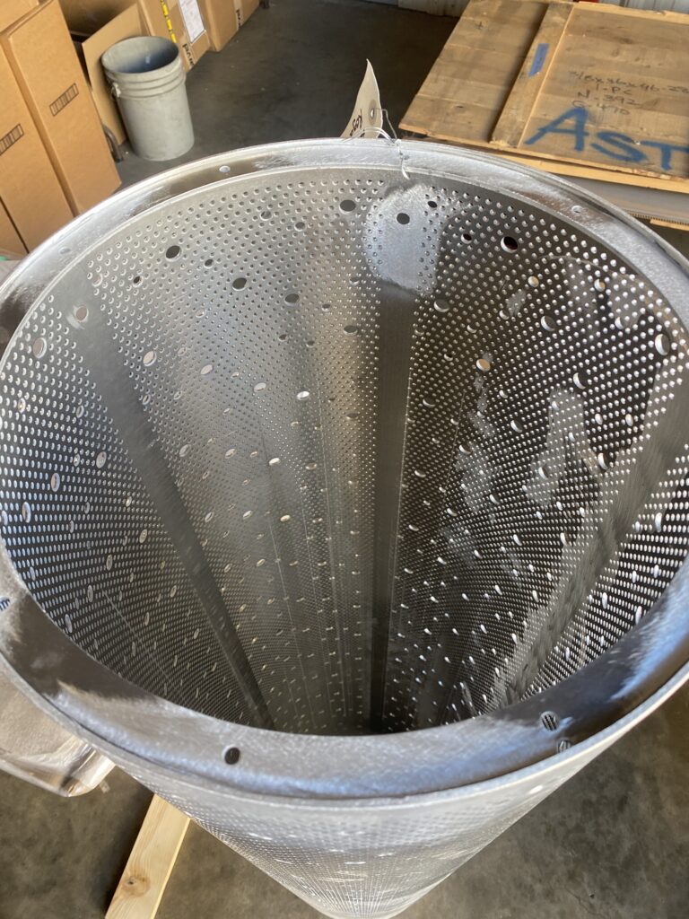 unfinished perforated metal shroud for ecolab in shop