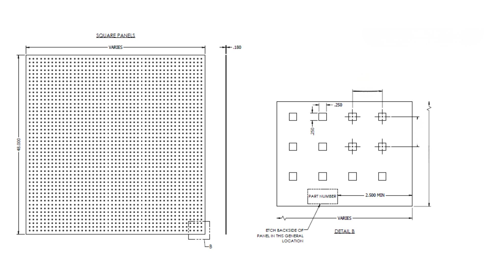 stellarcraft standard square perforation pattern