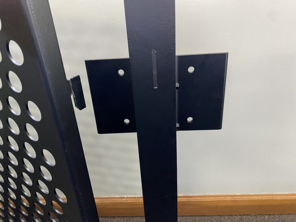 connection detail on perforated panel
