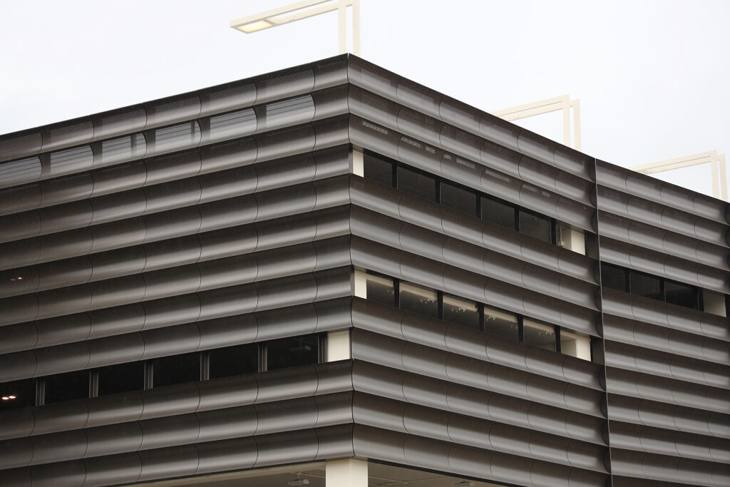 stellarcraft altair perforated facade on parking garage