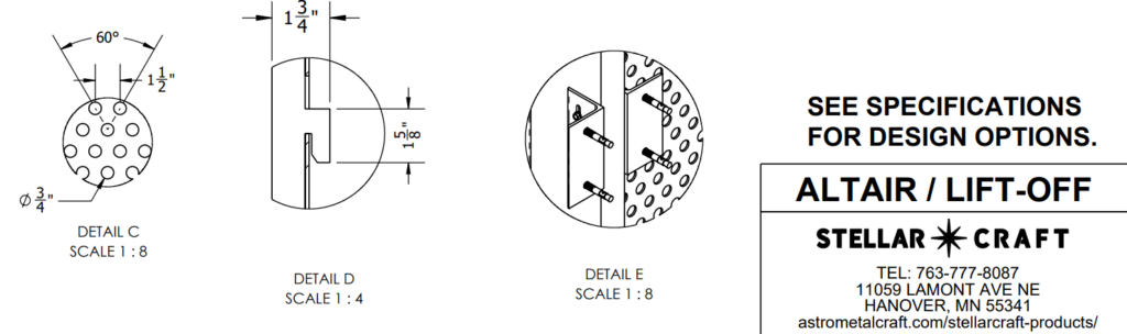 StellarCraft Altair Perforated Steel Guardrail Technical Drawing Connection Detail