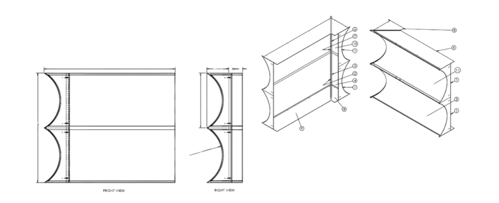 SouthWest Transit Station curved perforated panel shop drawings for large civic infrastructure project
