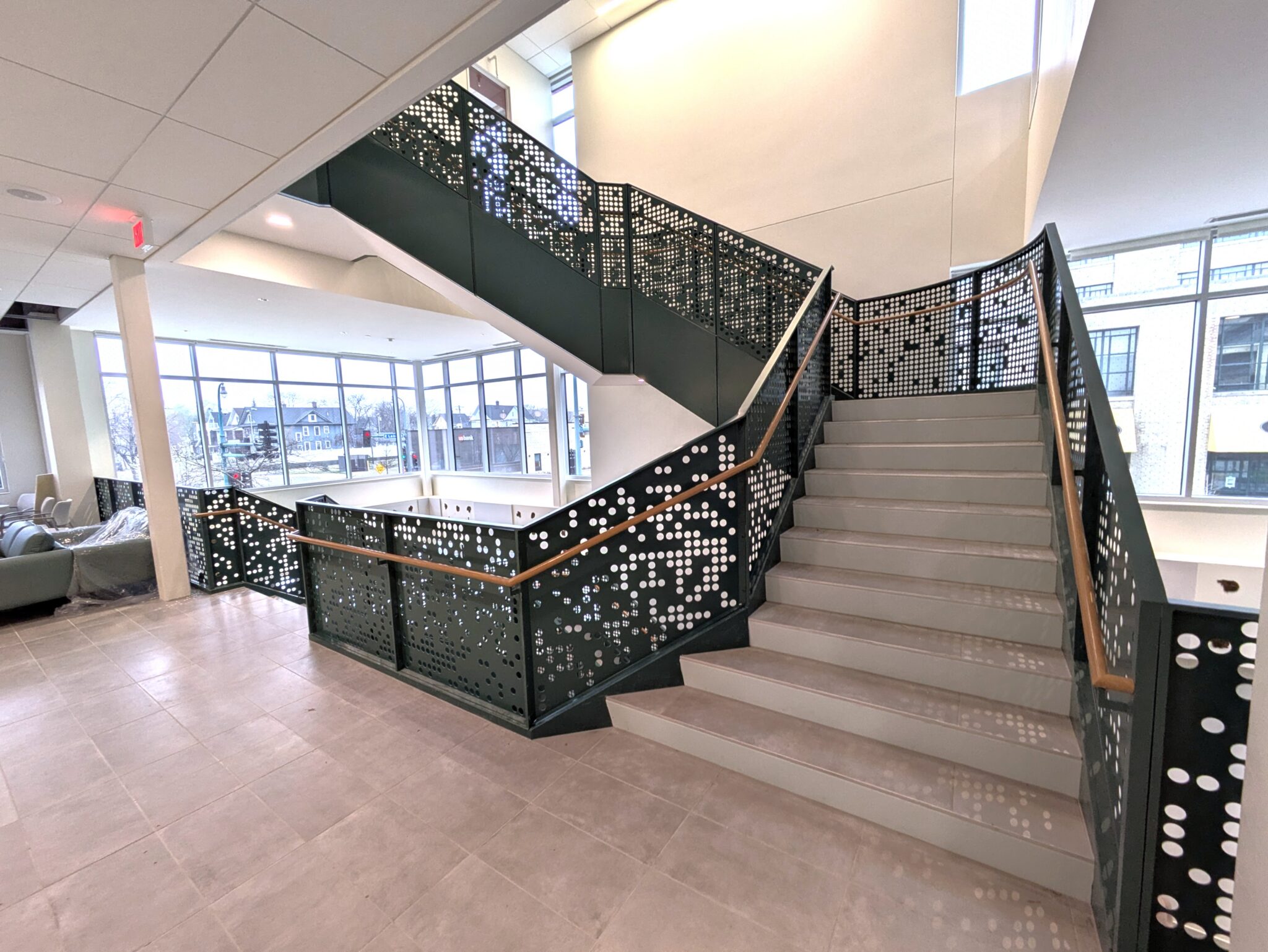 Perforated Gs Railing Commercial Perforated Metal Railings - StellarCraft