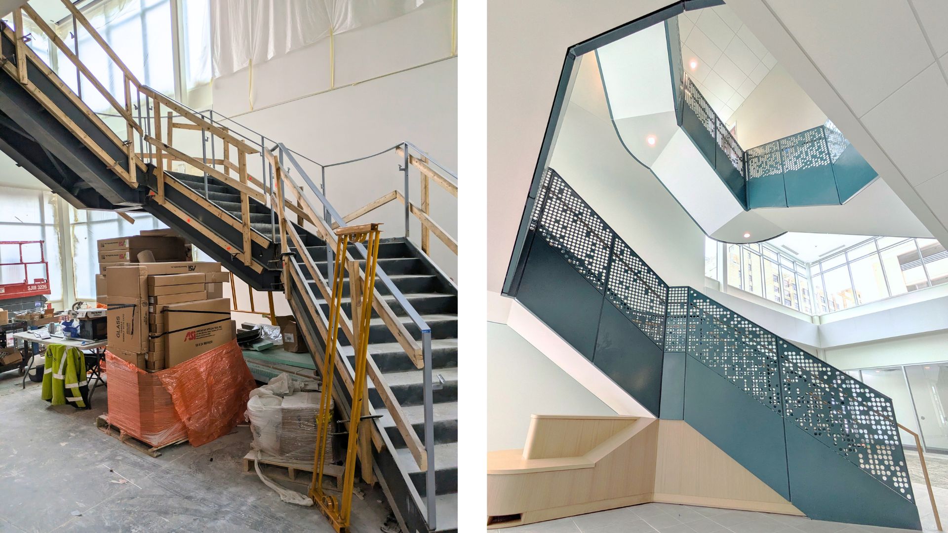 before and after southside community health services interior staircase