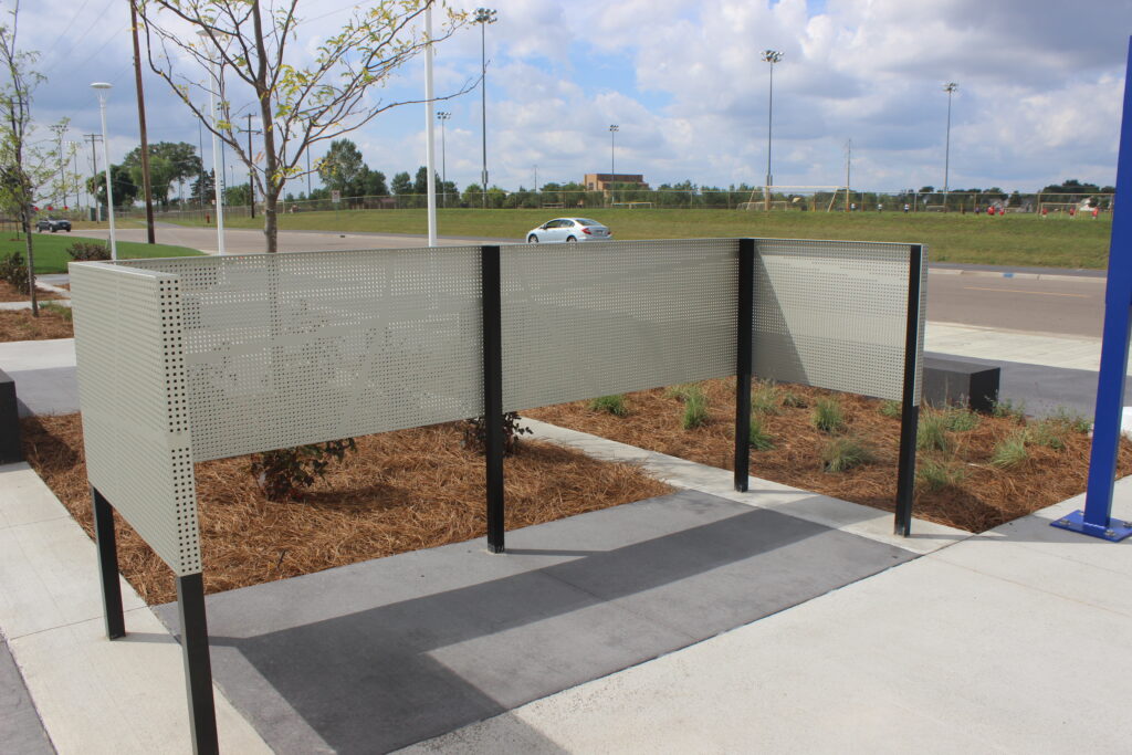 perforated panels for matching trash enclosure