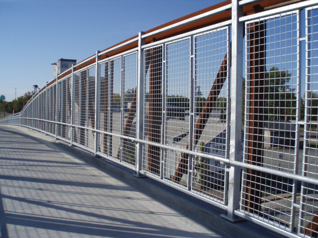 custom fabricated wire mesh railing