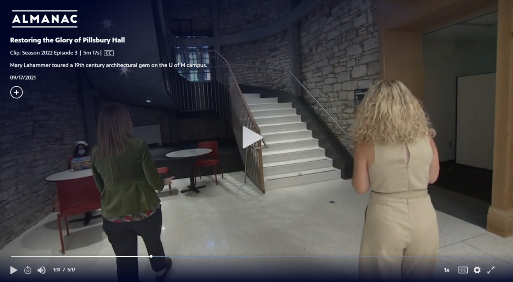 PBS Video about Pillsbury Hall renovation