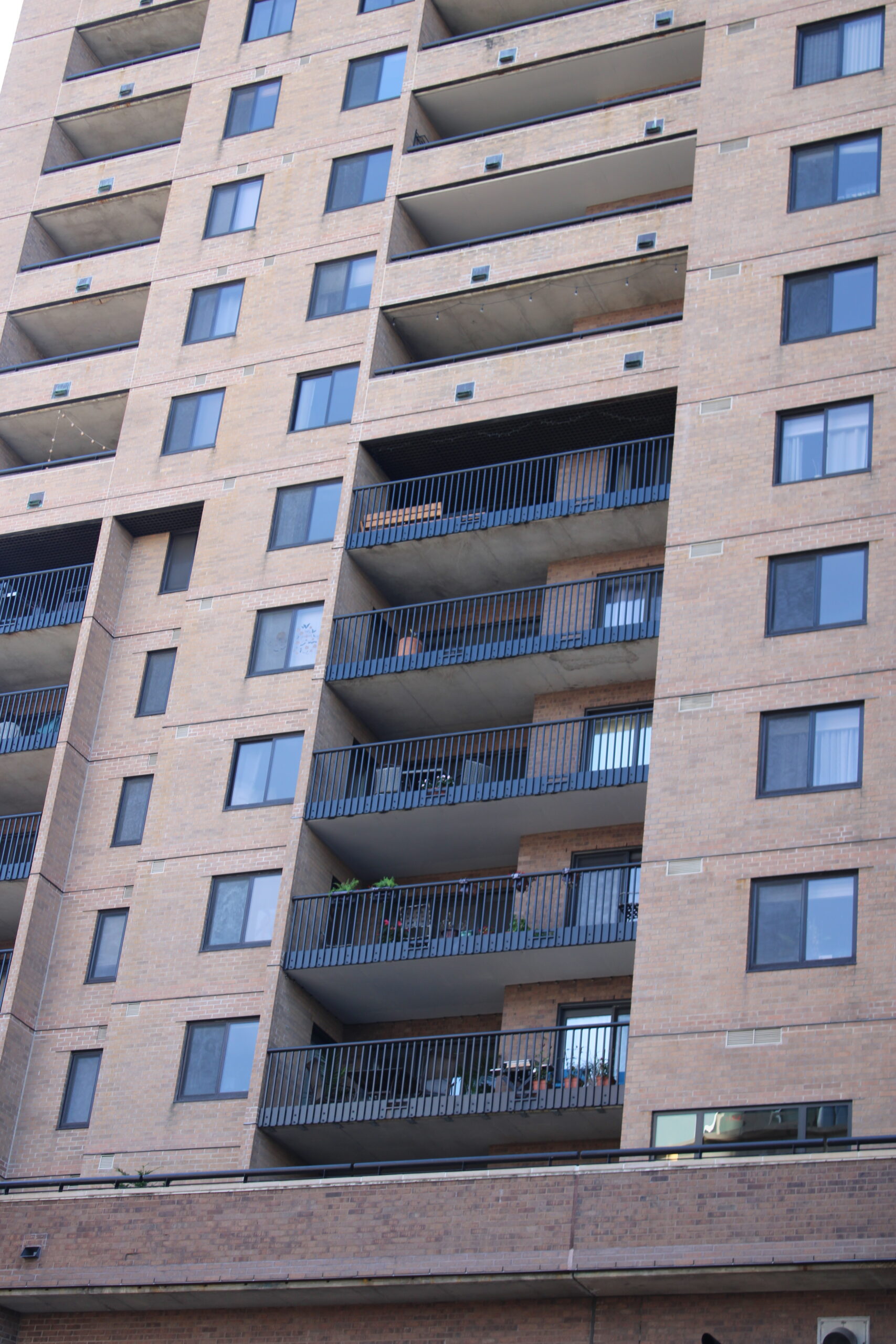 installed balcony system with picket guardrails