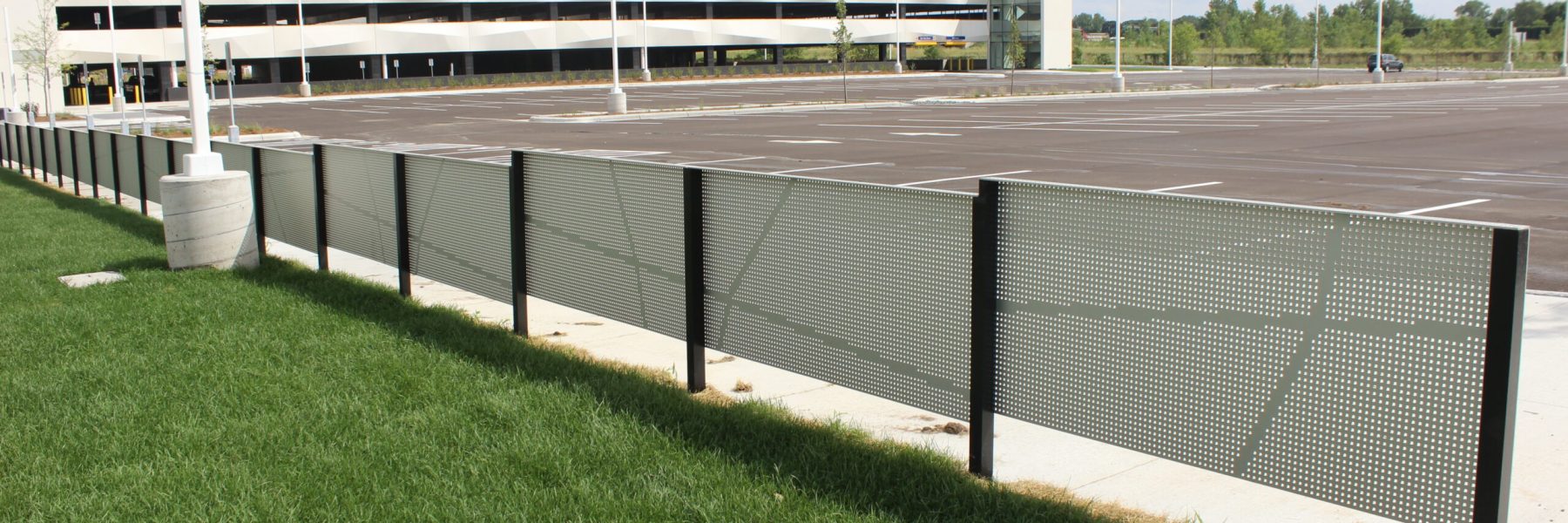 610 Nobel Park and Ride Metro Transit metal fence panels for parking lot boundary